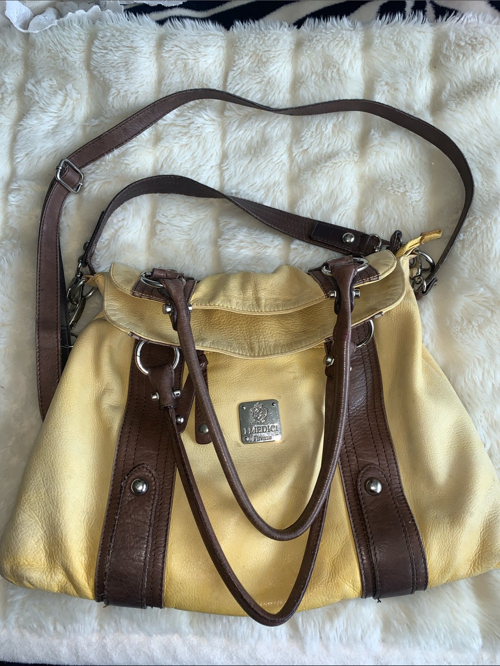 I Medici Firenze genuine leather shoulder bag Italy handbag crossbody purse